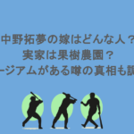 中野拓夢の嫁はどんな人?実家は果樹農園?ミュージアムがある噂の真相も調査!